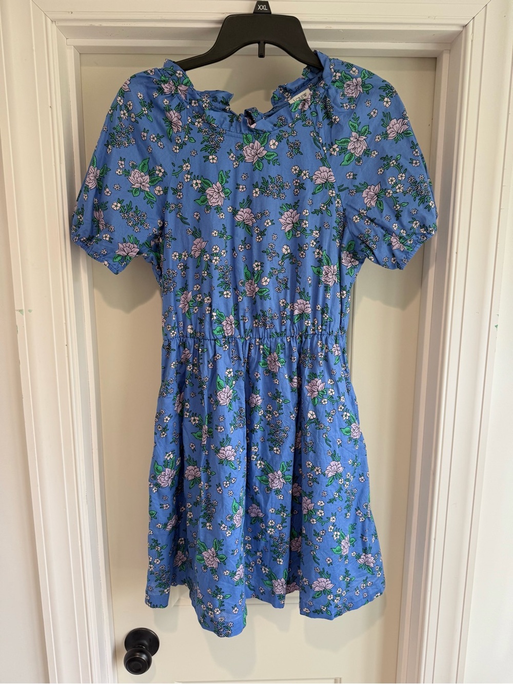 J. Crew Blue Floral Puff Sleeve Dress size 4